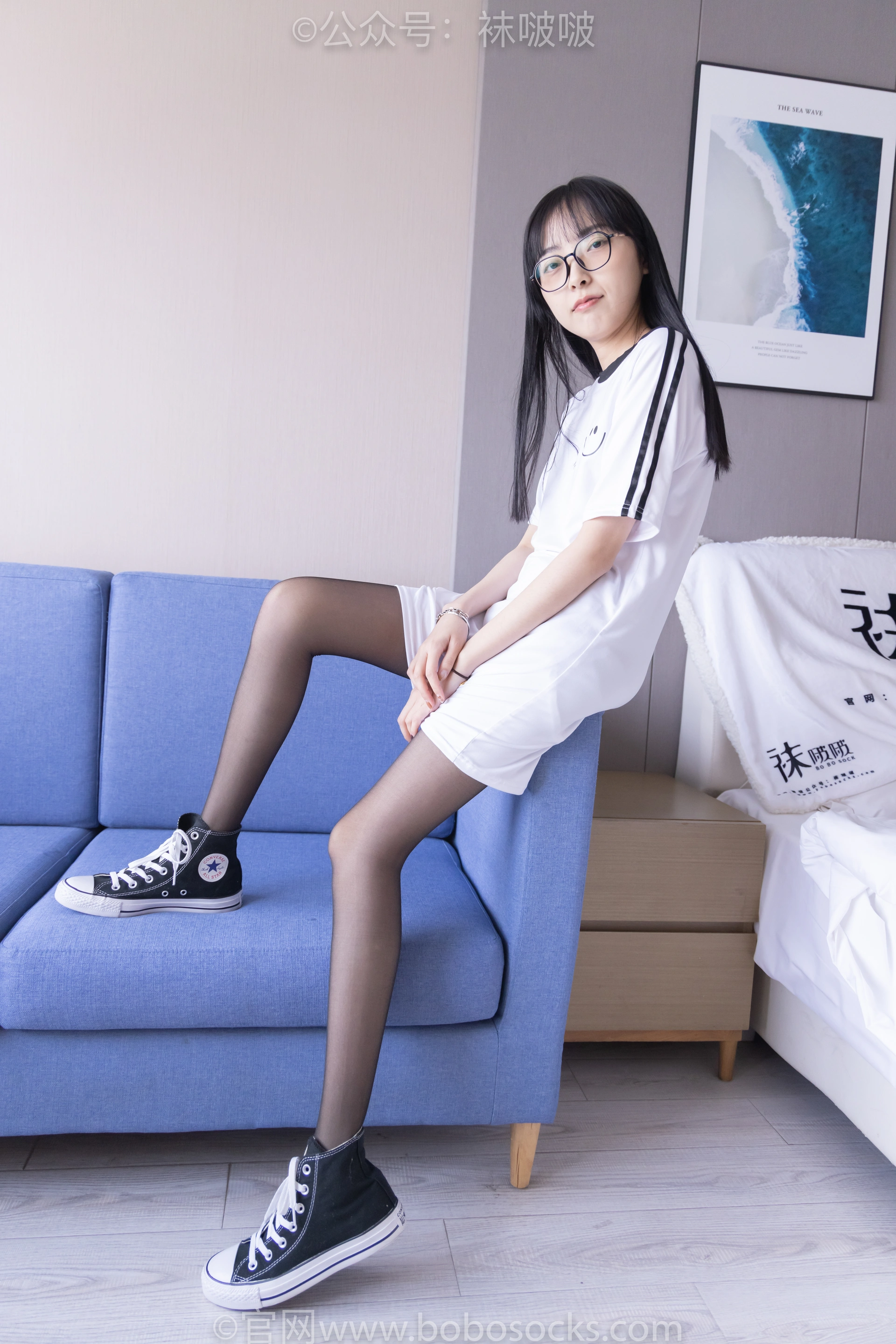[BoBoSocks袜啵啵]NO.067 稚予-匡威帆布鞋、黑丝 2